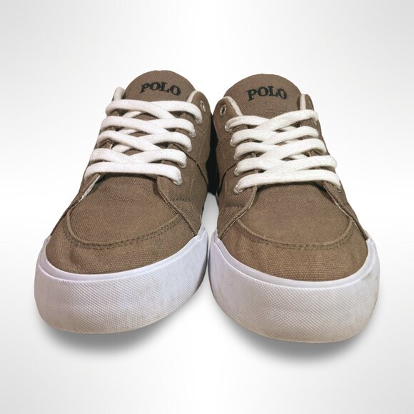 Polo Ralph Lauren 8d Gray Canvas Humberto Shoes 8D Men's Casual Sneakers - Picture 2 of 9